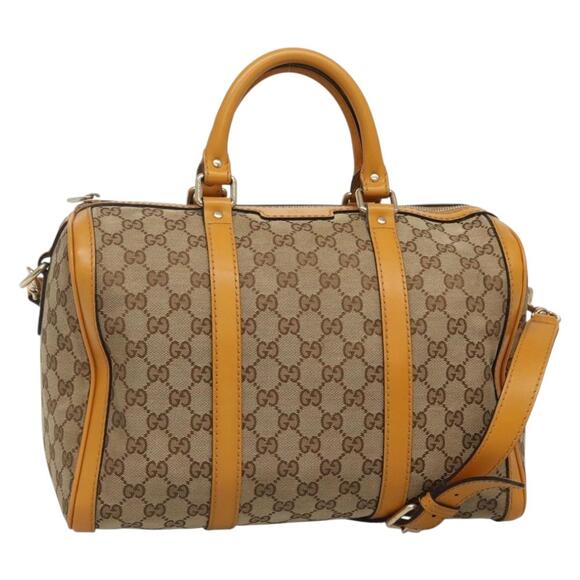 GUCCI GG Canvas Hand Bag Beige Gold - Picture 1 of 16